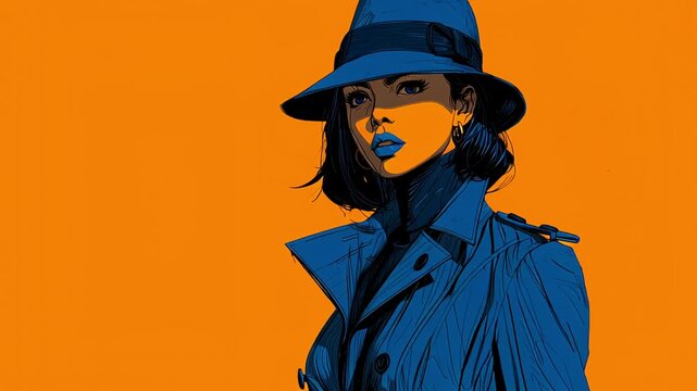 Mysterious female spy in a mafia underworld, symbolizing the femme fatale assassin concept.