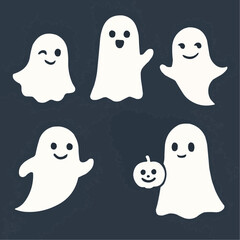 Obraz premium halloween ghosts set