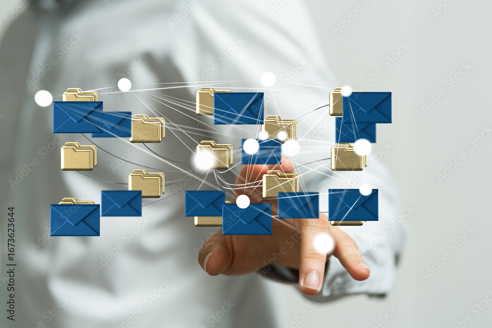 Poster efficient email management and file organization for improved productivity and workflow.
