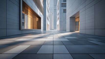Highly Detailed Urban Office Alley Scene With Professional Lighting