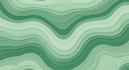 Verdant Gradient Topography: Abstract Green Wavy Layers with subtle variations