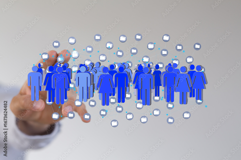 Poster visual representation of a global network, illustrating connections and data sharing.