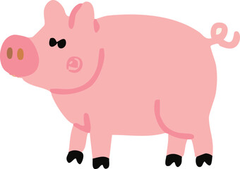 vector illustration of a pig