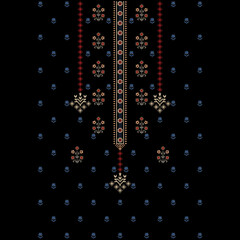 All over embroidery neckline and border lace design with floral motifs leafs leaves ornaments for digital and textile print on fabric.