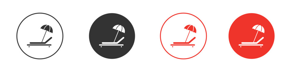Beach chair with umbrella icon symbol for your website design, logo, app, UI.