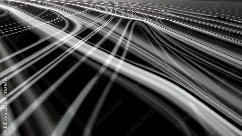 Poster abstract black and white lines animation background motion graphics visual effect art design