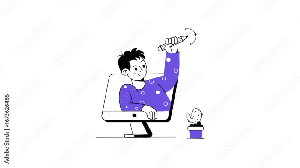 Poster design development 2d flat animation mp4