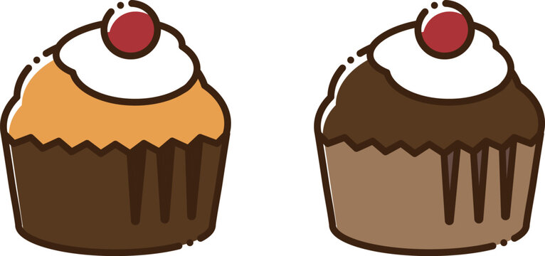 マフィン/カップケーキのベクターイラスト素材セット	