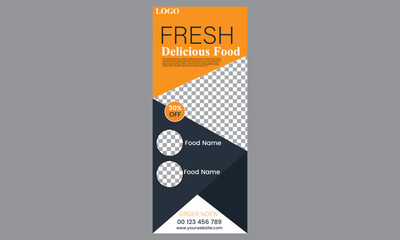 food roll up banner design