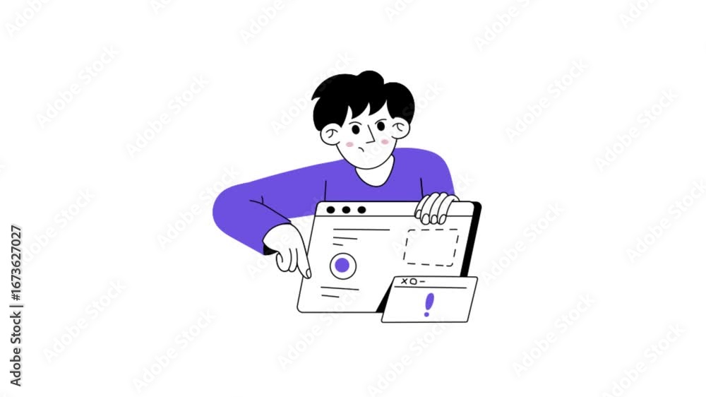Poster web error 2d flat animation mp4