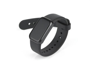 Black smart watch on white background