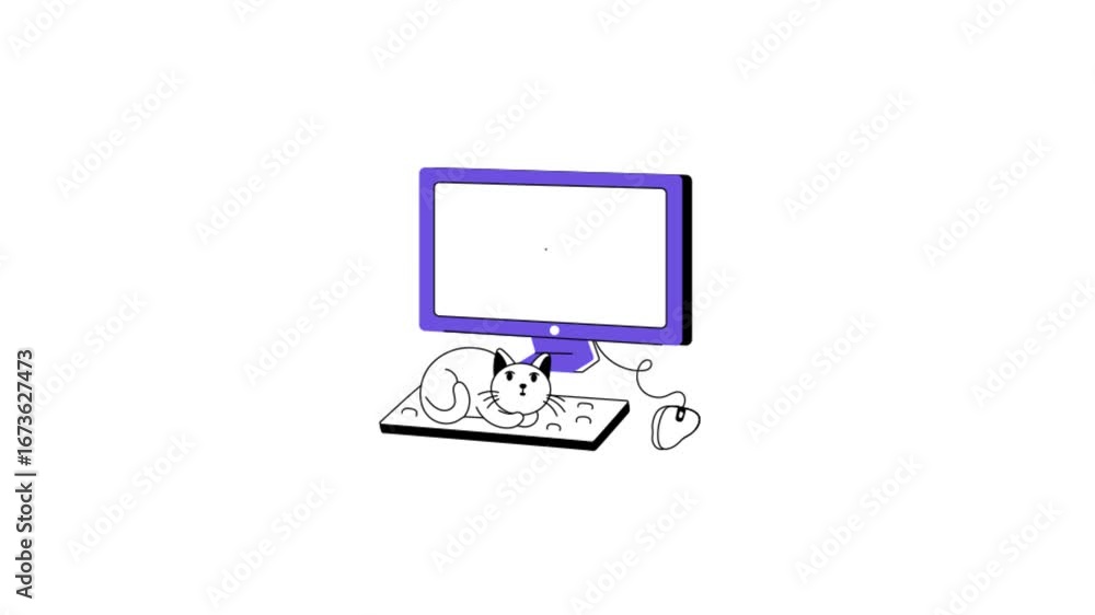 Poster system error 2d flat animation mp4