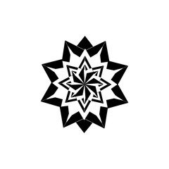 Minimal mandala silhouette vector with simple circular pattern and clean symmetry design