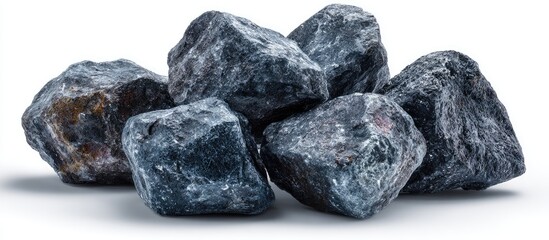 Grayish-blue rocks, various shapes and sizes, piled together