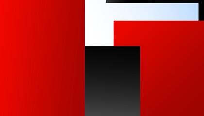 Modern abstract red background with black and white rectangles