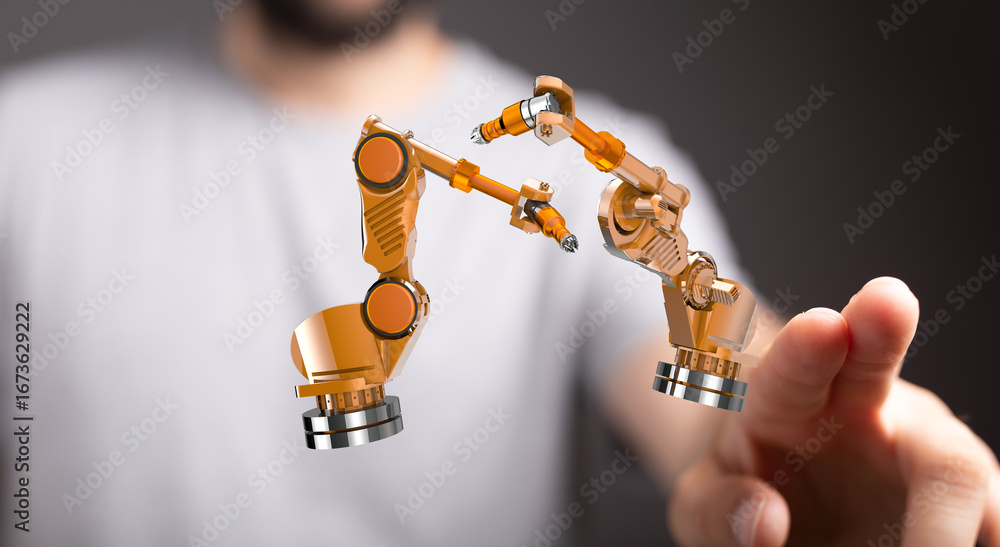 Poster high-quality image of robotic arms, showcasing advanced automation and technology.