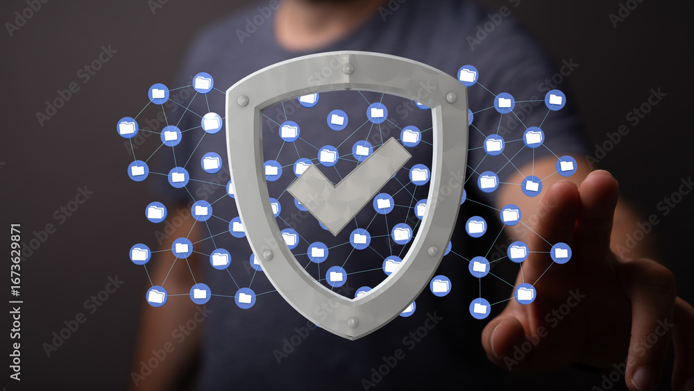 Poster ensuring secure file sharing and data protection in your network. robust system security.