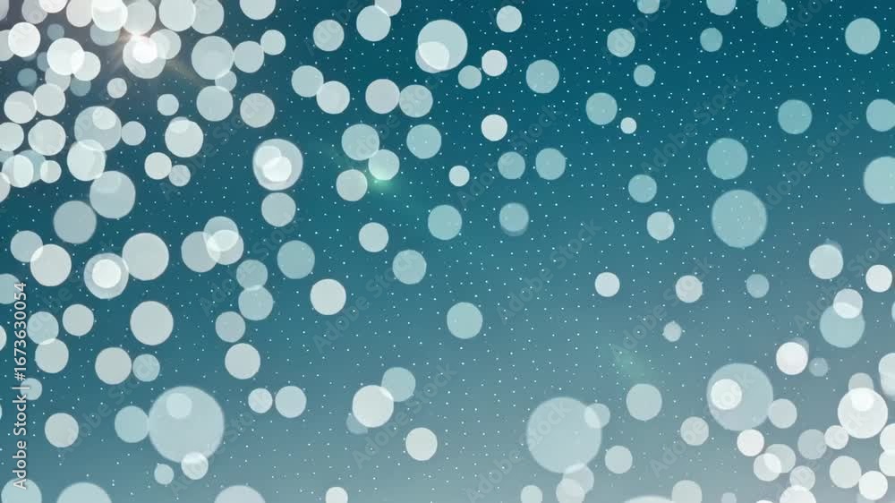 Aufkleber blue bokeh background animation with light effect and particles for creative video projects