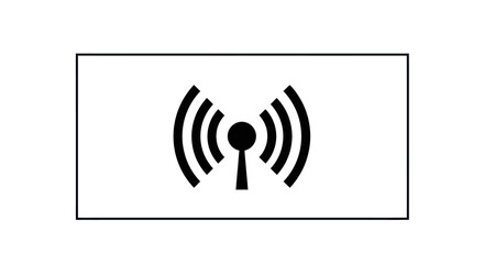 Black Wireless Signal Icon for Network Connectivity.