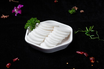 dessert with cream