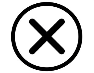 Obraz premium Black X inside a circle