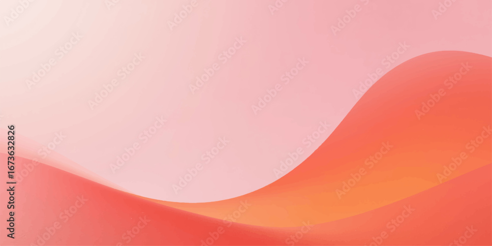 Poster abstract red background with flowing orange and yellow lines creating a wavy gradient pattern