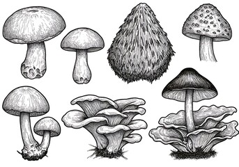 Engraved Fungi: A Botanical Collection