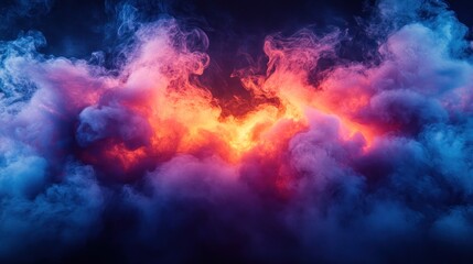 Fototapeta premium Colorful smoke plumes in vibrant hues