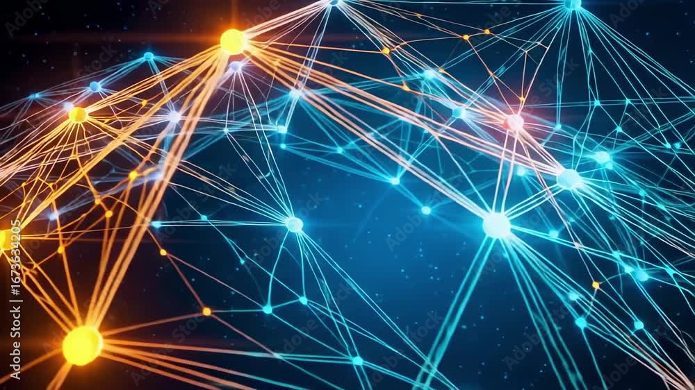 Poster abstract network connection technology background animation for digital innovation