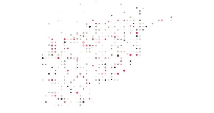 Digital Colored Dots Zooming to Form Afghanistan Silhouette Effect