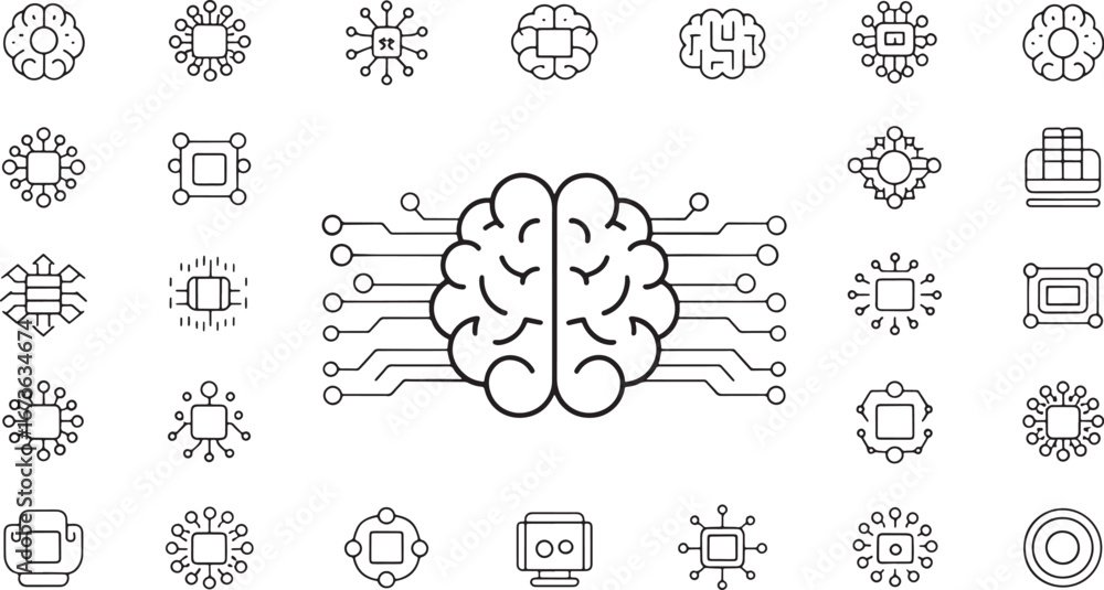 Fototapete ai brain neural networks and artificial intelligence concepts