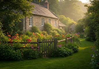 Golden Hour Cottage Garden