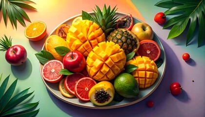 Assorted fresh tropical fruits