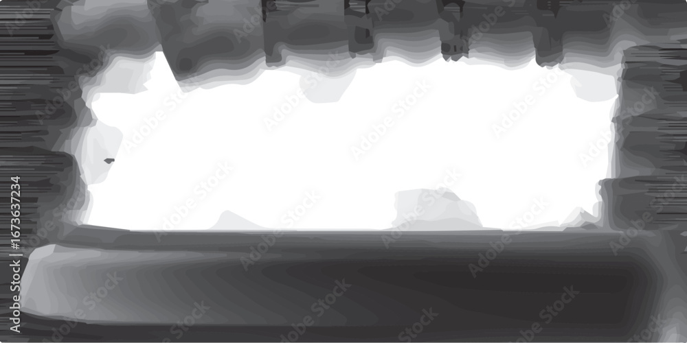 Poster abstract white space with blurred edges and digital glitch effect, futuristic background