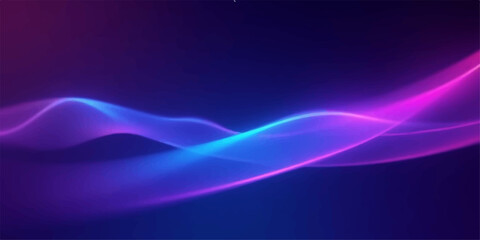 Smooth purple and blue flowing lines create a glowing abstract wave design for a backdrop