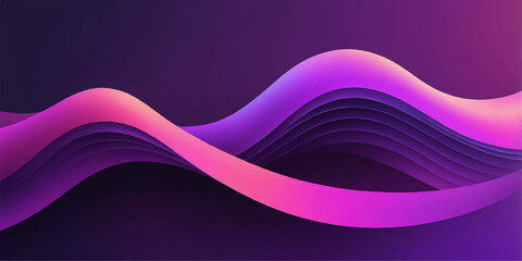 Abstract violet waves and flowing curves create a vibrant design with dynamic light and texture, perfect for a modern business template