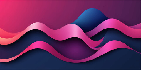 Abstract pink light ribbon lines wave vector design template banner background