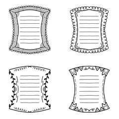 Doodle Hand Drawn Vector Frame Bundle