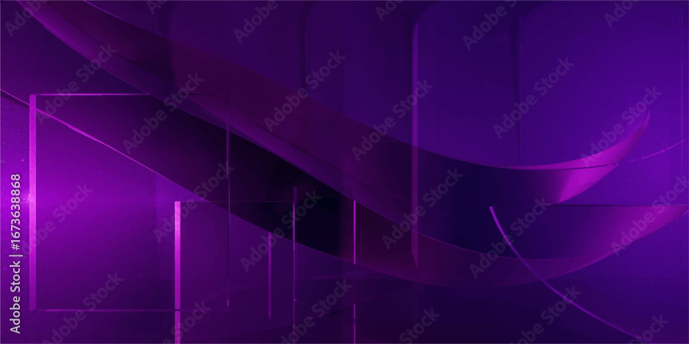 Poster vibrant purple and blue lines in motion create a glowing abstract wave pattern on a dark background