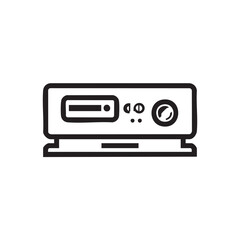 An icon of a stereo receiver or music player.