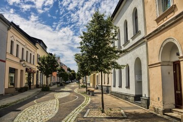 falkenstein, deutschland - malerische straße in der altstadt