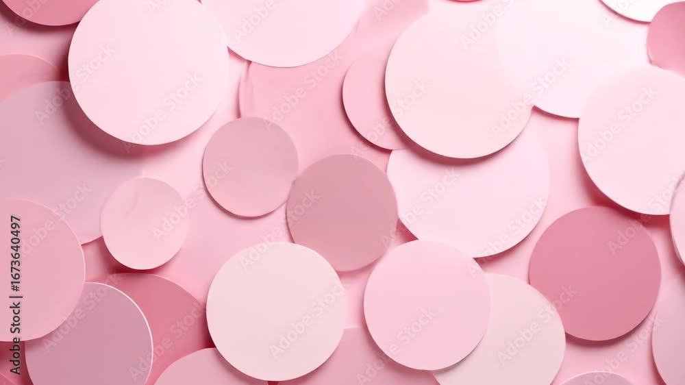 Poster geometric arrangement of light pink circular shapes creating a modern abstract pattern with delicate