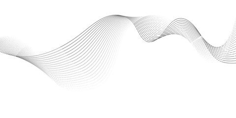 Abstract black wave lines on the white background for modern minimal design, digital artwork, wallpaper pattern, futuristic motion concept, geometric decoration and graphic illustration.