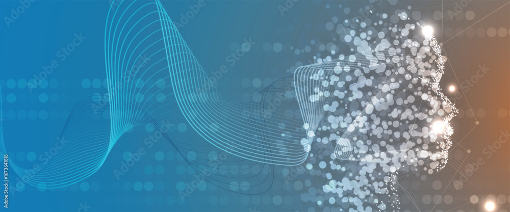 Poster abstract network and artificial intelligence background
