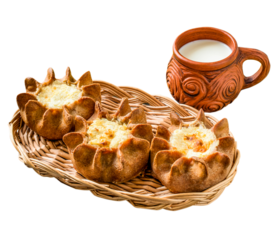basket with cookies with milk finland karelia dish