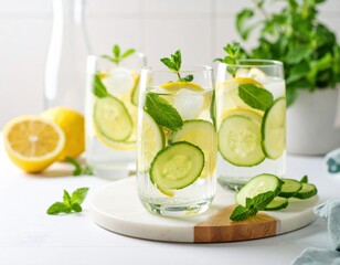 Refreshing Cucumber And Lemon Water