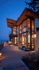 A house with a deck and a deck