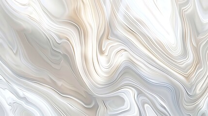 Obraz premium Fluid Organic Patterns in Creamy White Hues, Abstract Artwork Echoing Marble Elegance, Modern Decorative Aesthetic