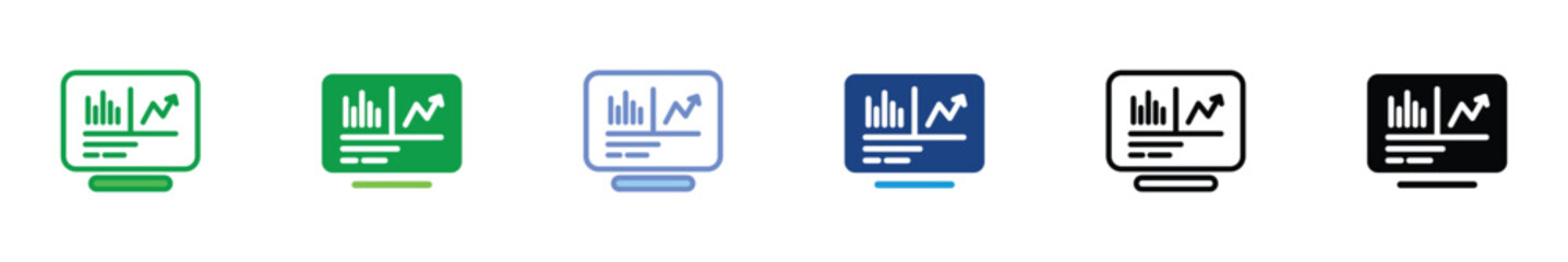 Data Digital Analyst Icon Set – Business Dashboard, Analytics, Market Research, and Financial Growth Symbols