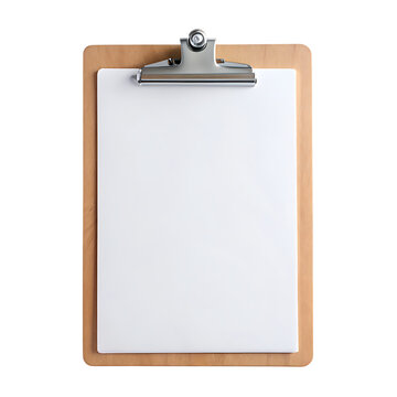 Clipboard with White Paper &ndash; Isolated on White or Transparent Background, PNG, AI Generated